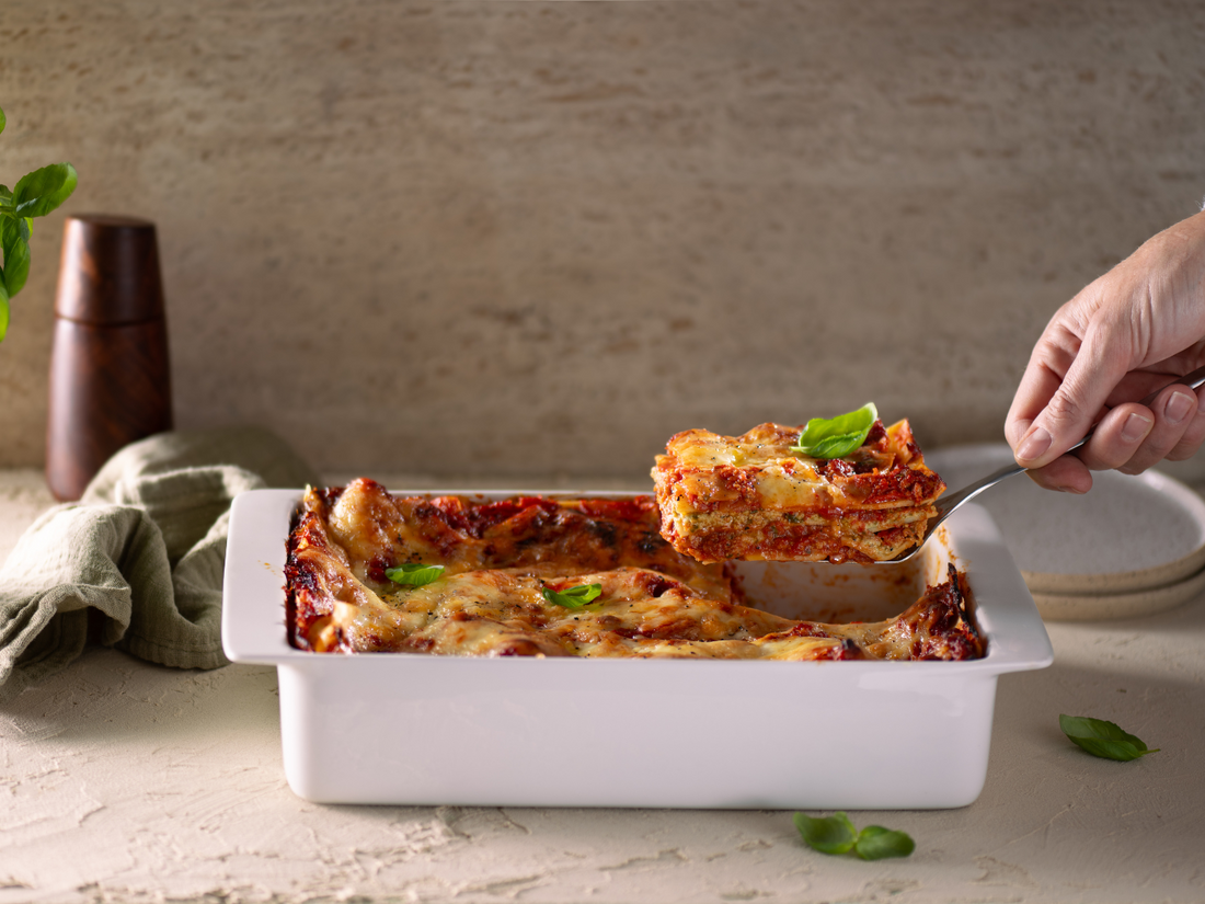 Lasagne à la saucisse et aux poivrons rouges grillés