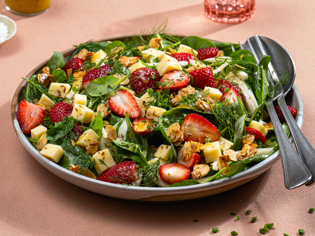 Salade fraises, fenouil et fromage Le Classique Cumin