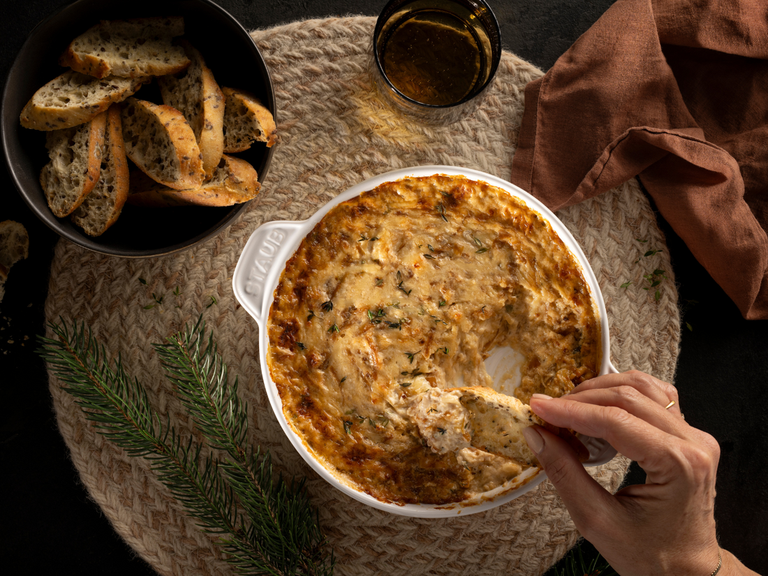 Trempette fromage et oignons caramélisés