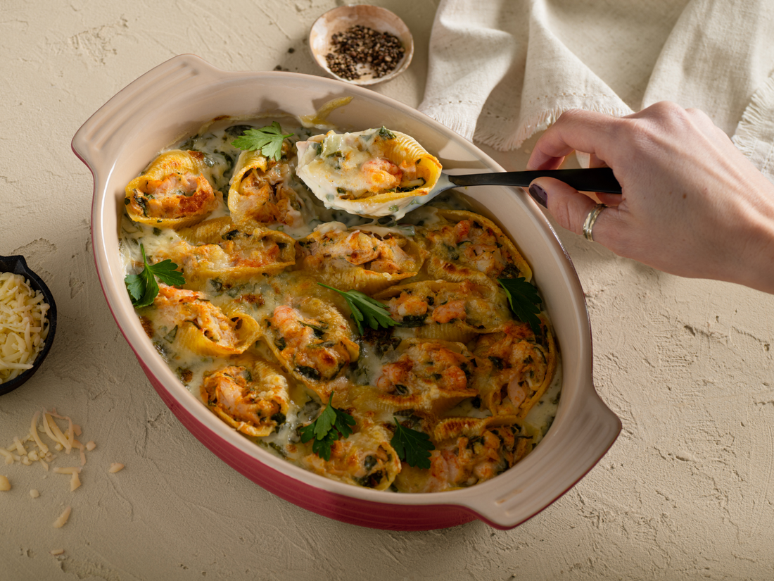 Coquilles géantes aux fruits de mer