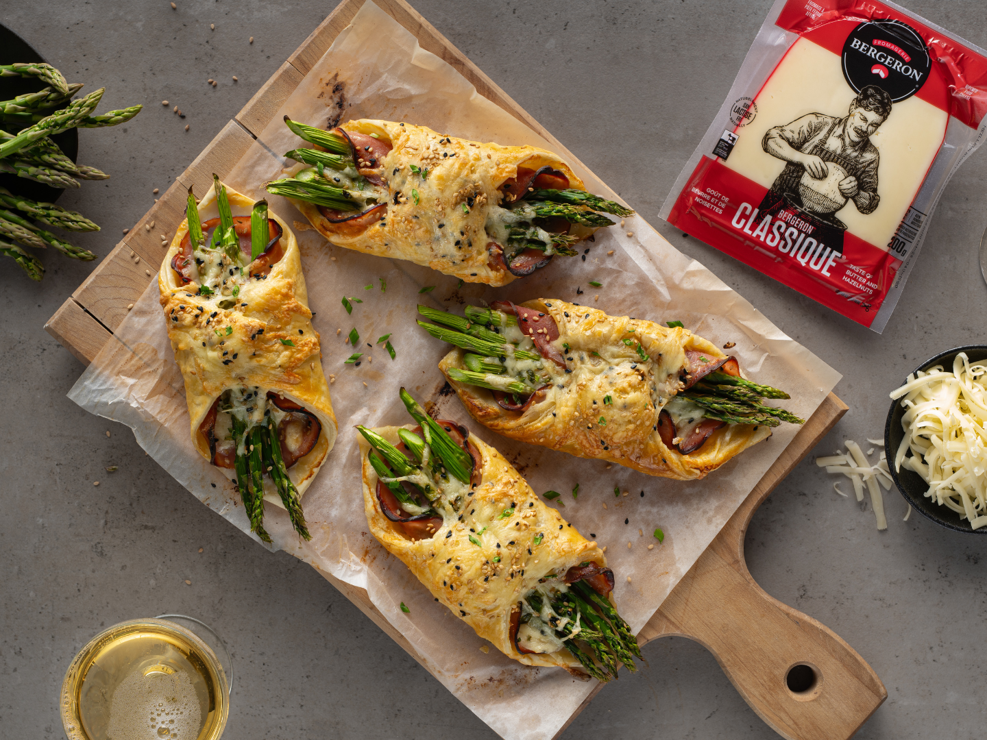 Feuilletés jambon, asperges et fromage Le Classique Bergeron