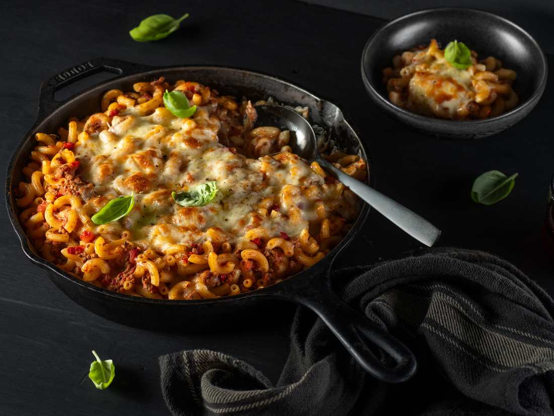 Macaroni à la viande gratiné