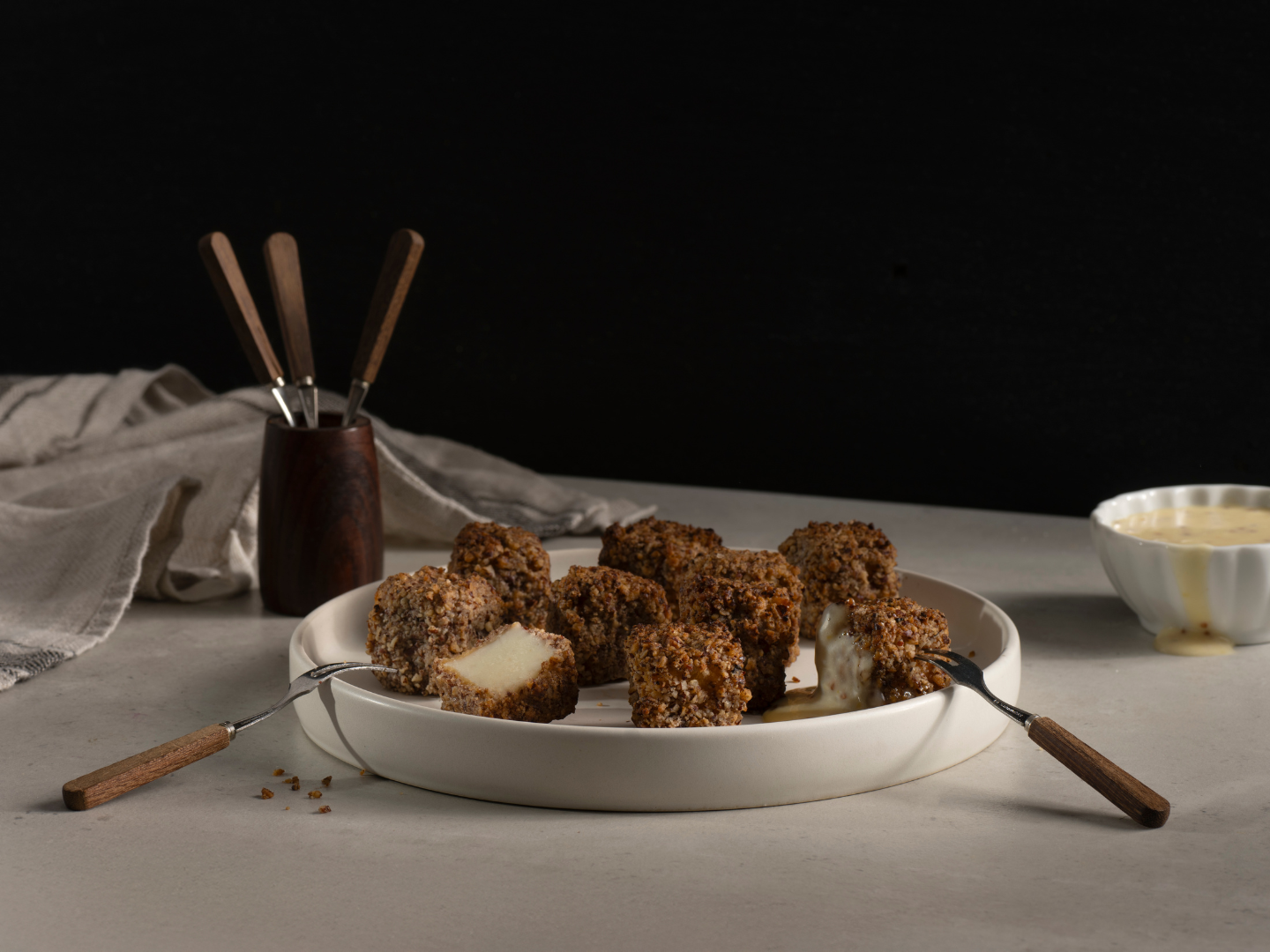 Bouchées cocktail fondues Bergeron et pacanes