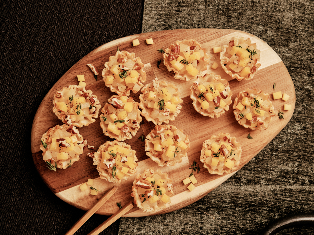 Mini tartelettes poires, noix et Louis Cyr