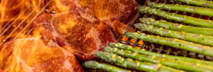 Viande et asperges barbecue